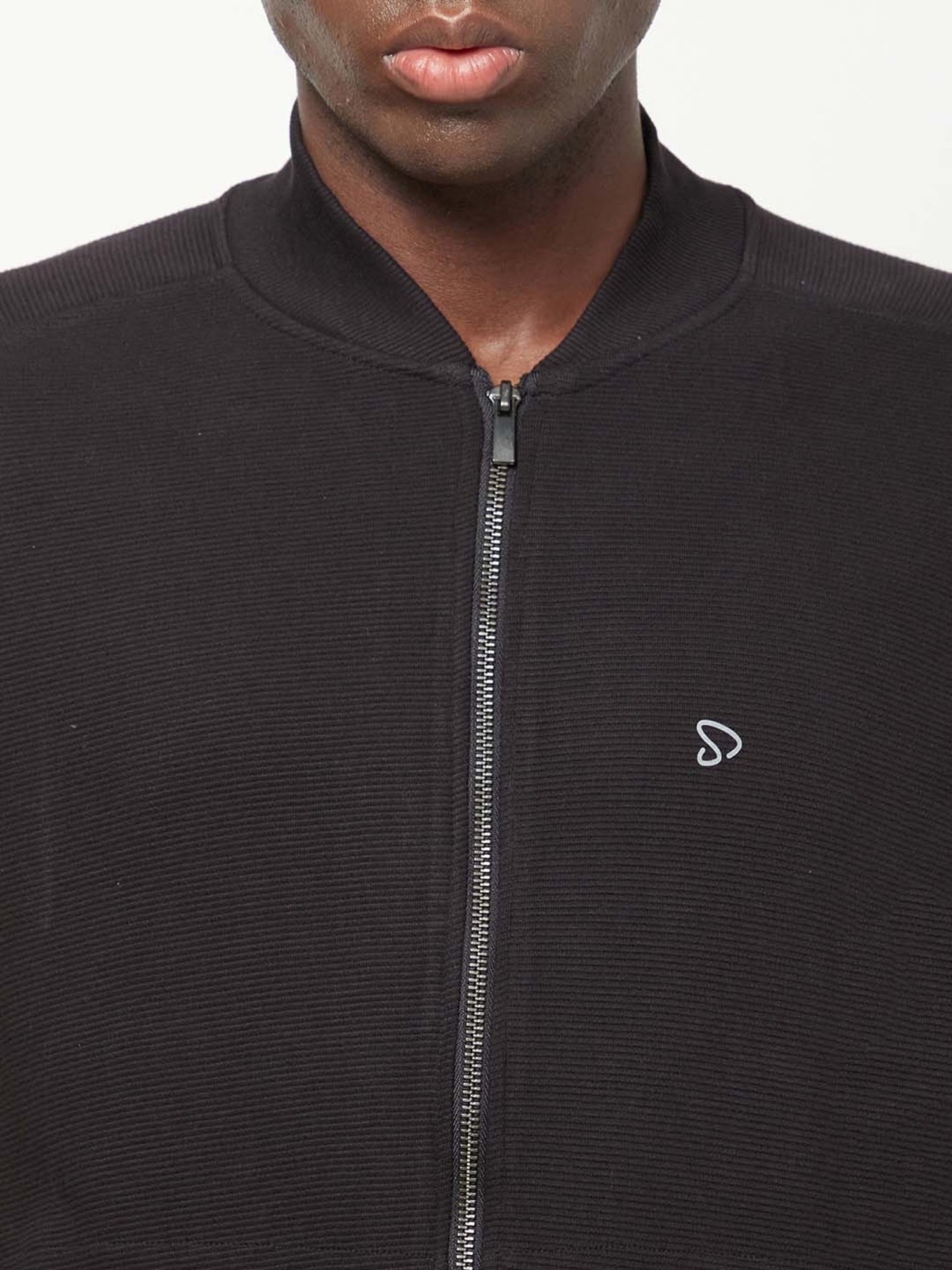 Sporto Black Regular Fit Bomber Jacket