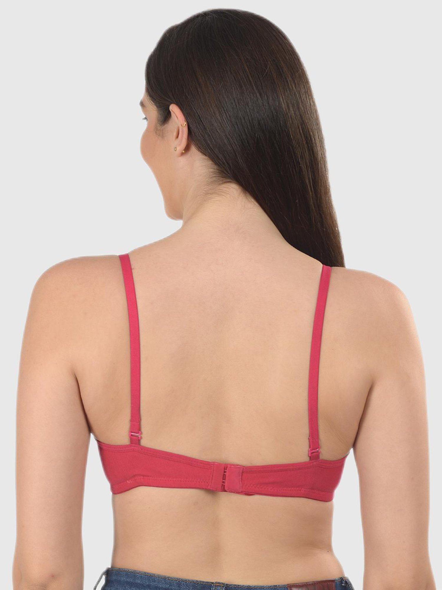 mod & shy Red Solid Lightly Padded Bra