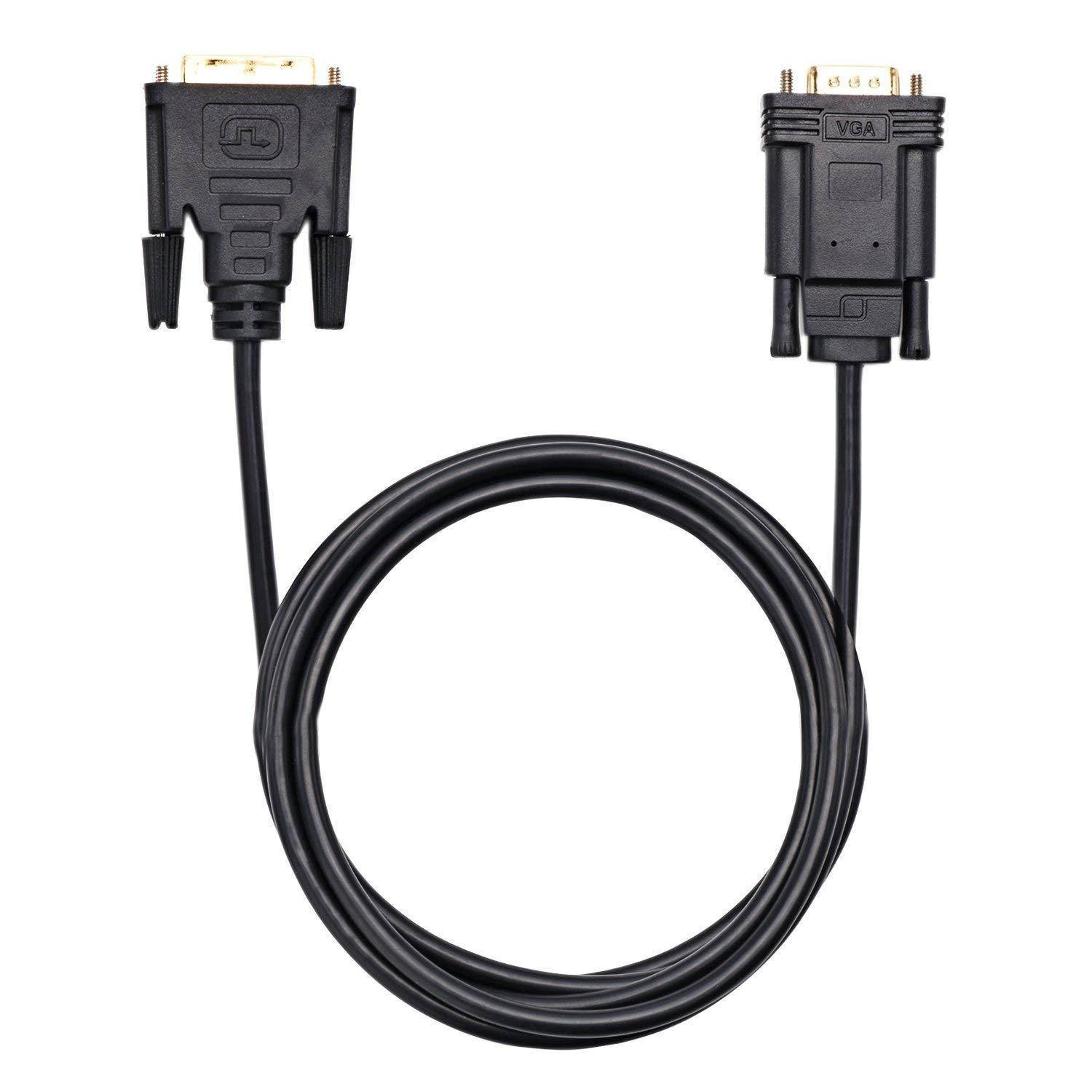 Active DVI to VGA, CableDeconn 6FT DVI 24+1 DVI-D M to VGA Male With Chip Active Adapter Converter Cable for PC DVD Monitor HDTV