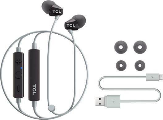 tcl socl100bt inear earbud noise isolating wireless headphones with builtin mic  phantom black