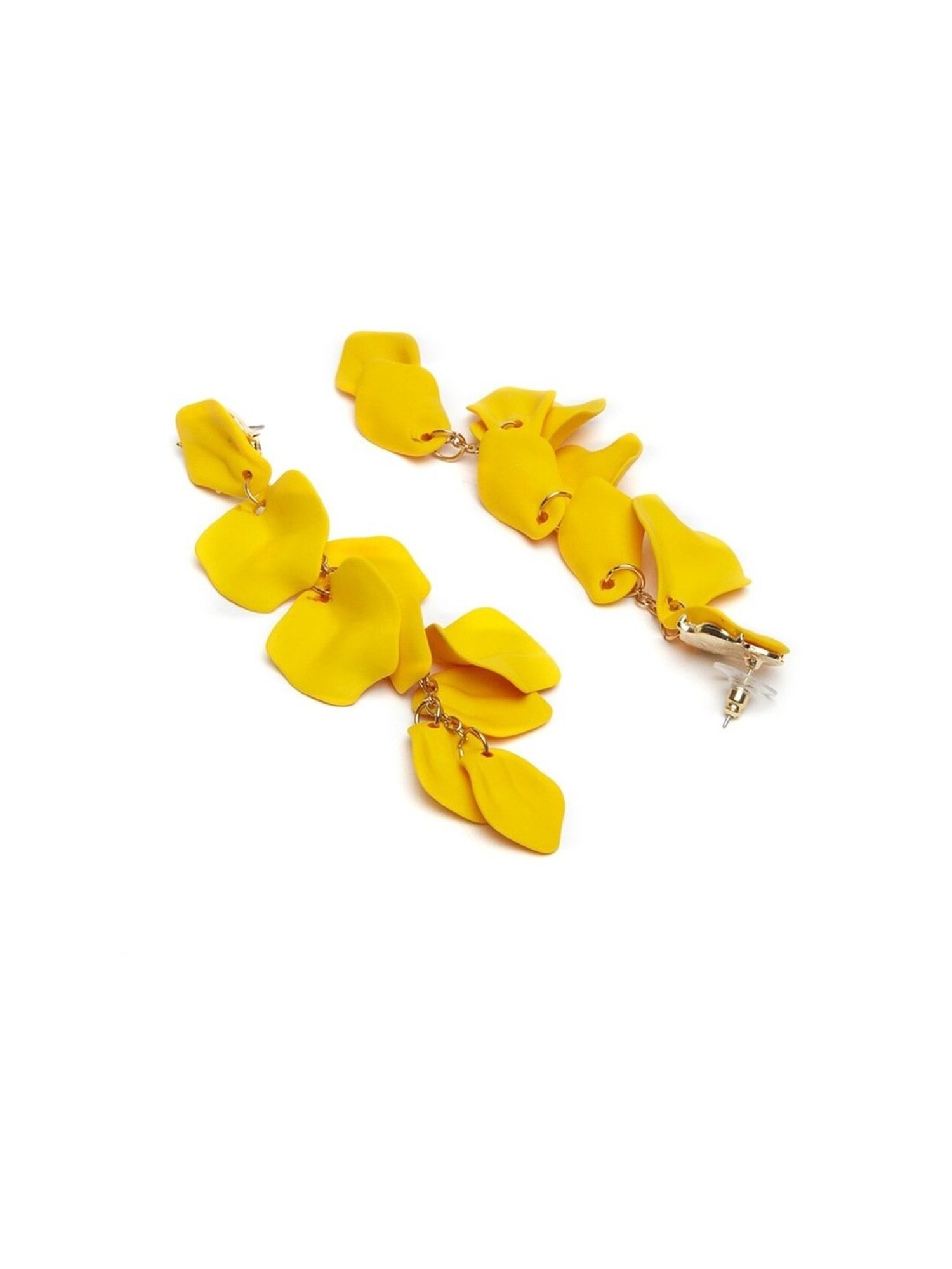 YouBella Celebrity Inspired Pearl Long Golden Yellow Dangler Earrings for Women