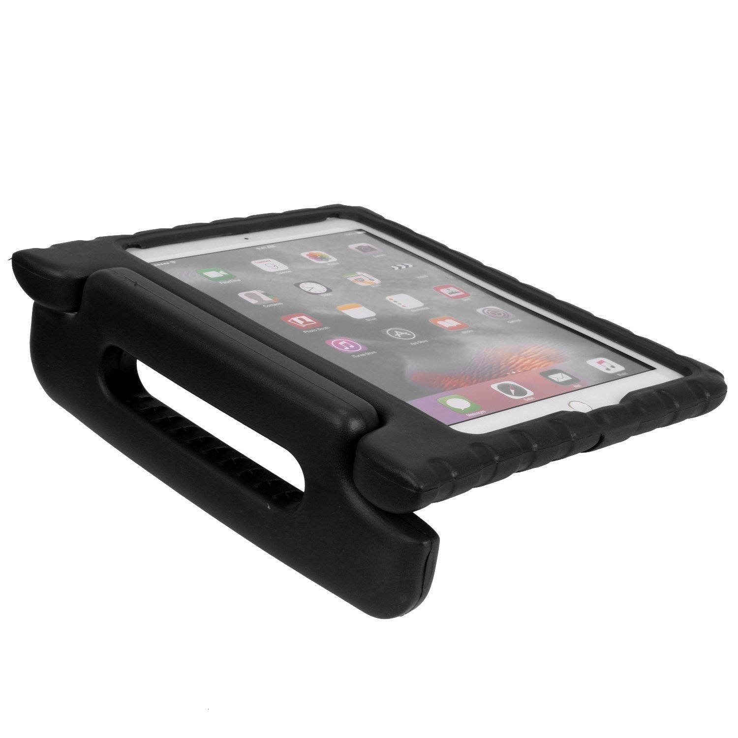 KIQ Kids Case for iPad Air 2, EVA Shockproof Bumper Impact Resistant Hard Cover Stand Foam Case for Apple iPad Air (2nd Generation, 9.7-inch) (Black)