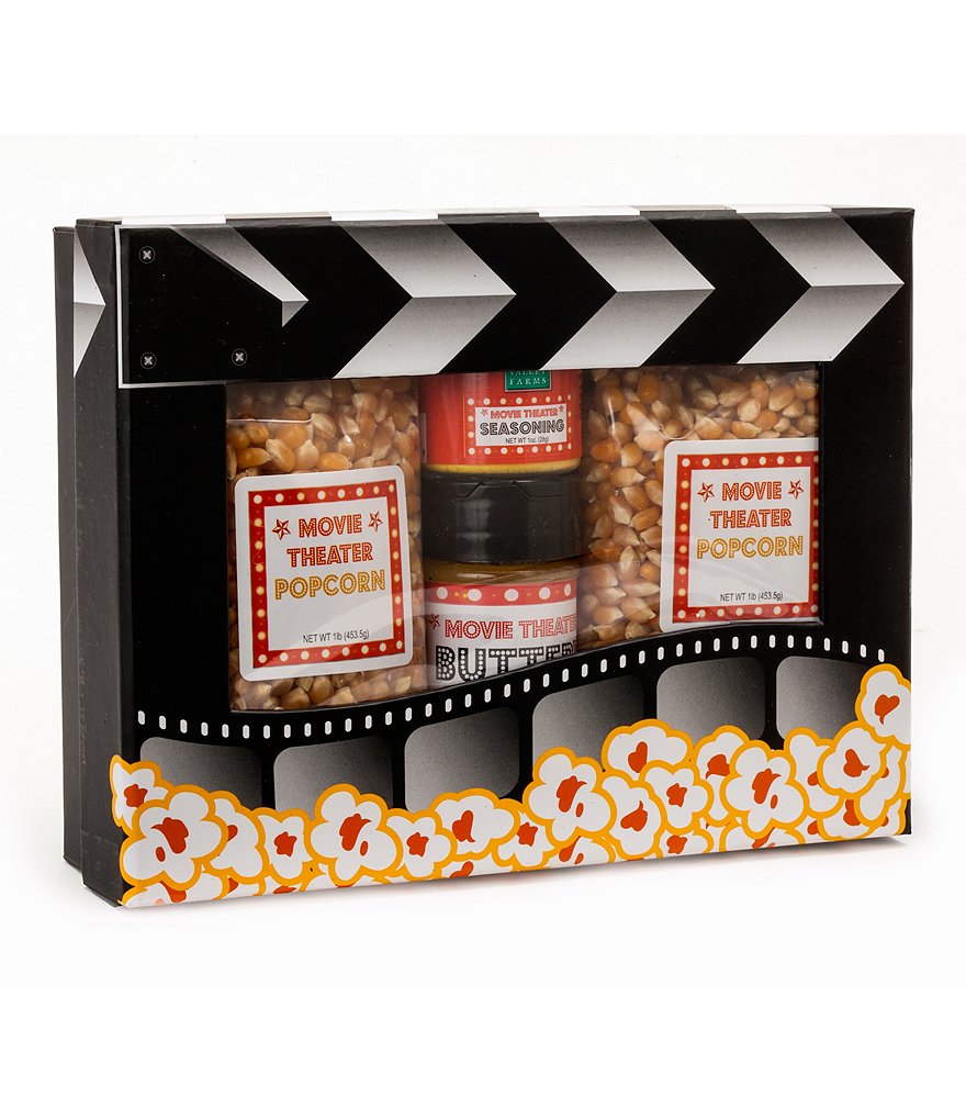Wabash Valley Farms Stainless Steel Whirley Pop with Movie Clapboard Gift Set and Popcorn Buckets
