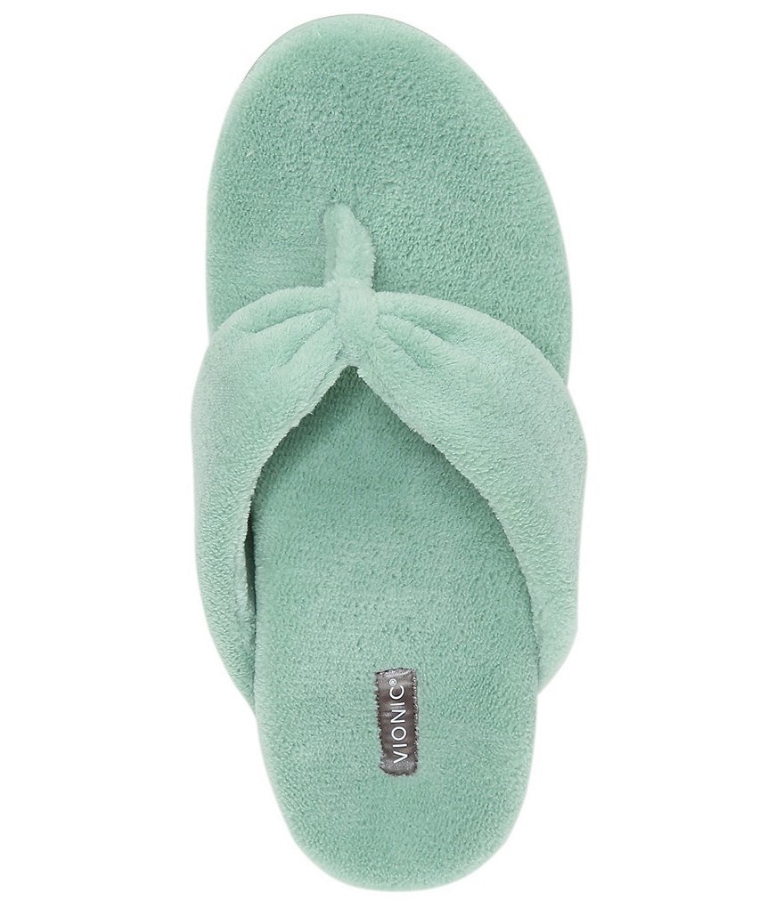 Vionic Lydia Washable Plush Terry Cloth Thong Slippers