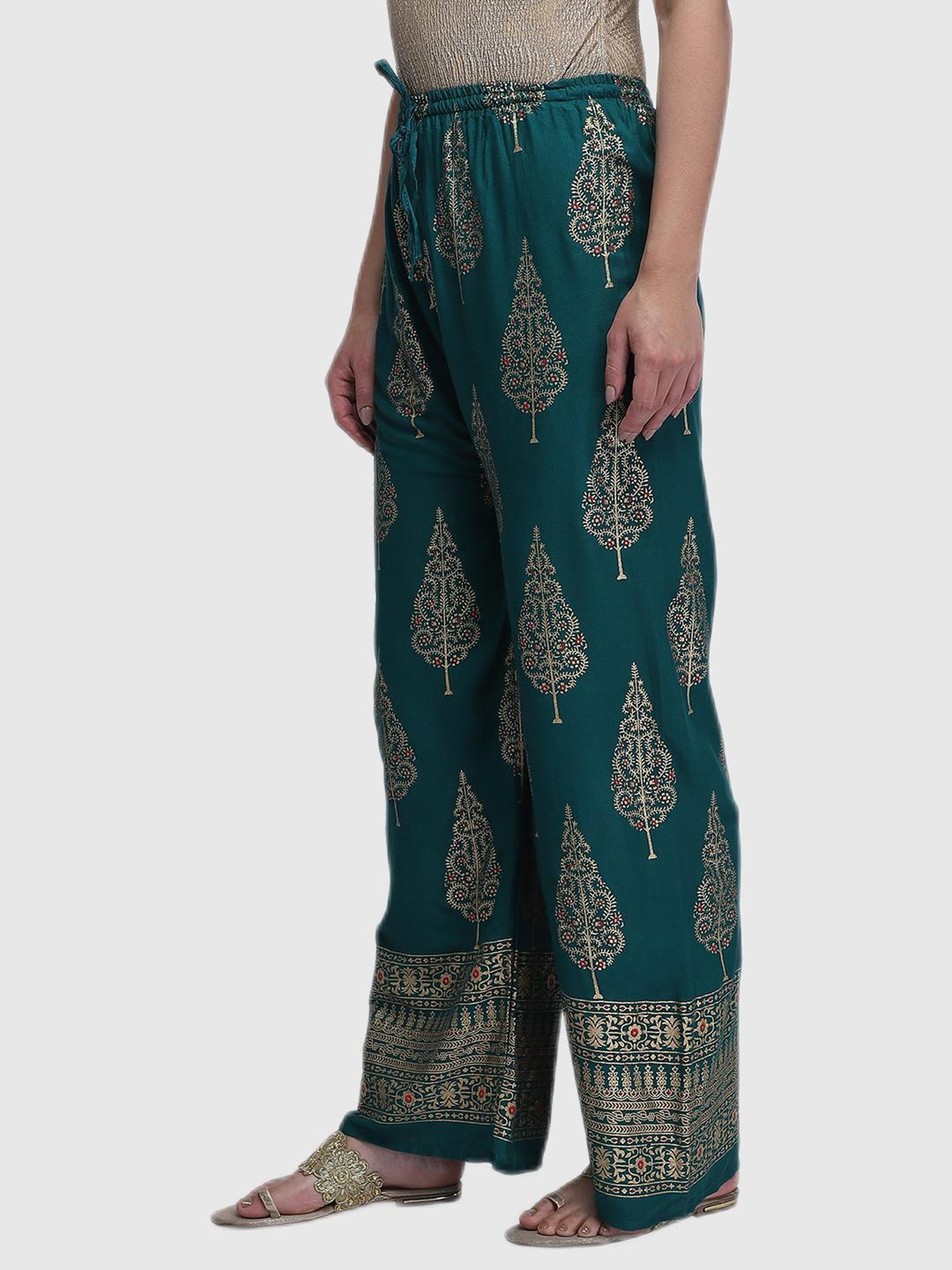 Aditi Wasan Green Printed Palazzos