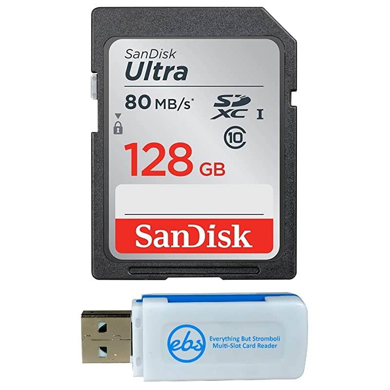 128GB SDXC SD Ultra Memory Card Class 10 SDSDUNC128GGN6IN Works with Sony a7R IV Sony a7r4 Mirrorless Digital Camera Bundle with 1 Everything But Stromboli MultiSlot Card Reader