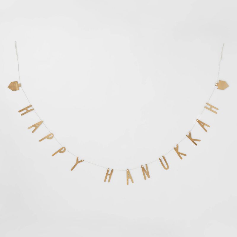 72" Happy Hanukkah Garland Gold - Threshold™