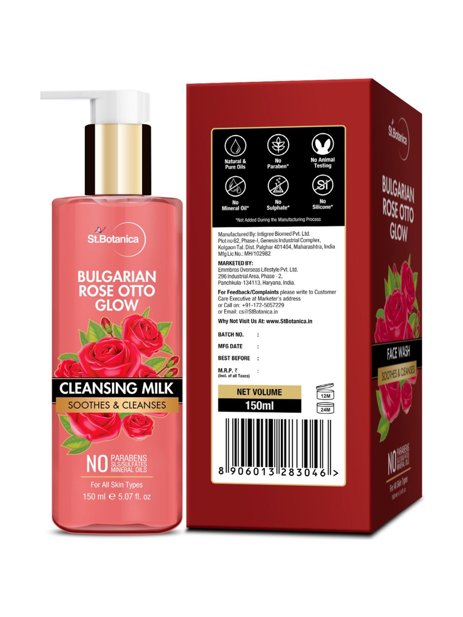 St.Botanica Bulgarian Rose Otto Glow Cleansing Milk - 150 ml