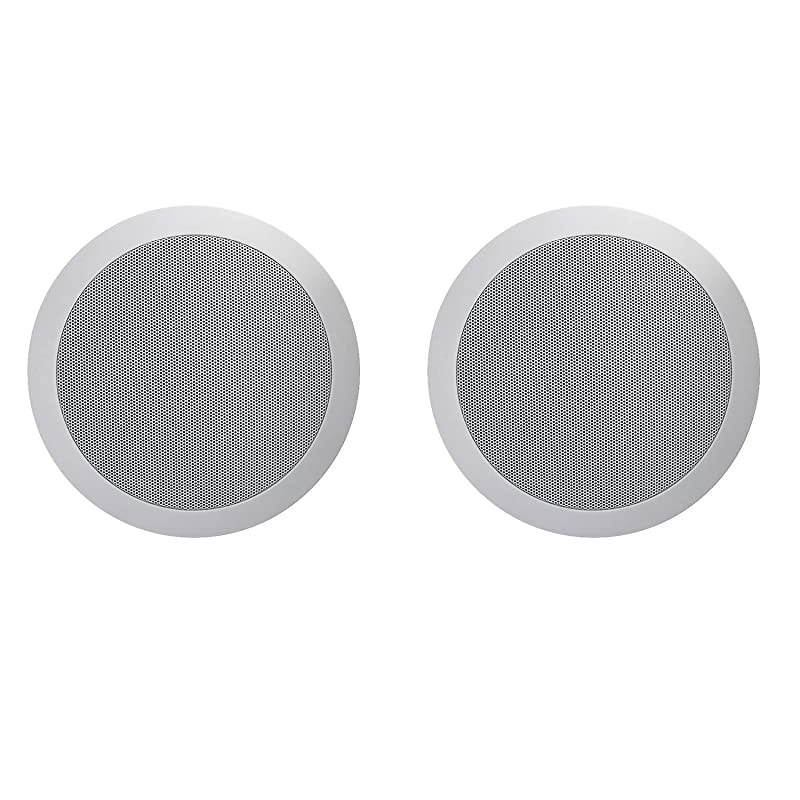 C7V6 Pair Ceiling Speaker in Wall 70v WaterResistant Speakers Perfect for Damp and Humid IndoorOutdoor Placement Bath Kitchen Covered Porches