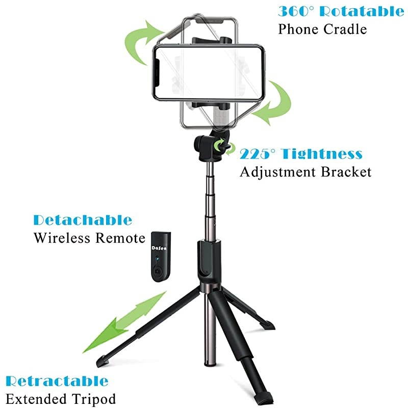 Stick Bluetooth Compact Cell Phone Stick Android Mini Stick with Light Wireless for iPhone 11 Pro Max 6 7 8 Plus Galaxy S8 Plus Note 9 10 and More Long Black