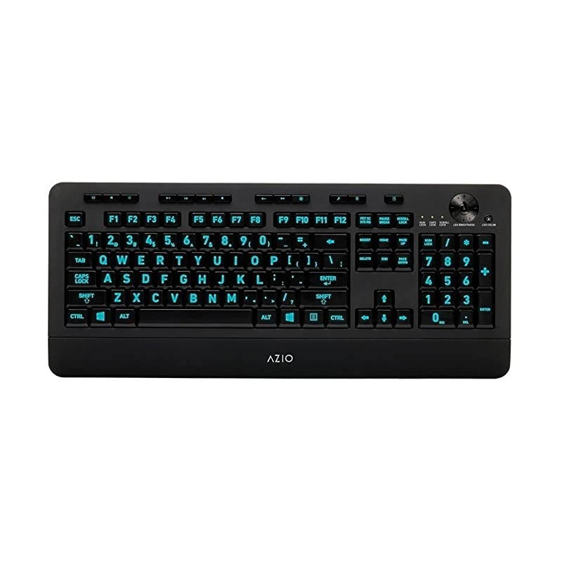 Vision Backlit Computer Keyboard Wired USB Keyboard with LARGE PRINT keys and 5 Interchangeable Backlight Colors KB506