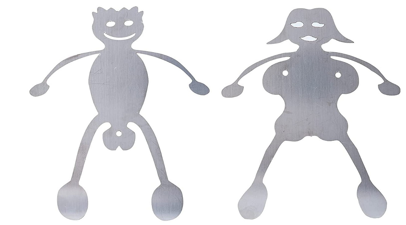 Hot Dog Roaster, Stainless Steel Marshmallow Roaster, Novelty Barbecue BBQ Tools, Barbecue Forks Accessories for Campfire, Bonfire and Grill (Marshmallow Girl + Hot Dog Boy) -2