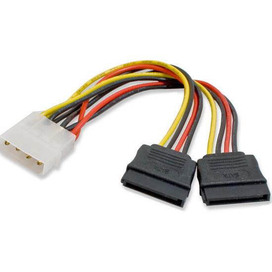 axGear Dual SATA 4 Pin Female to IDE Male Y Splitter HDD Power Adapter Cable