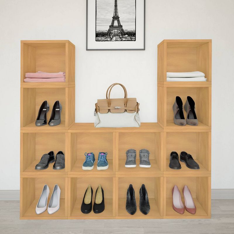 Way Basics Stackable Eco Cube Storage Cubby Organizer Natural Wood Grain