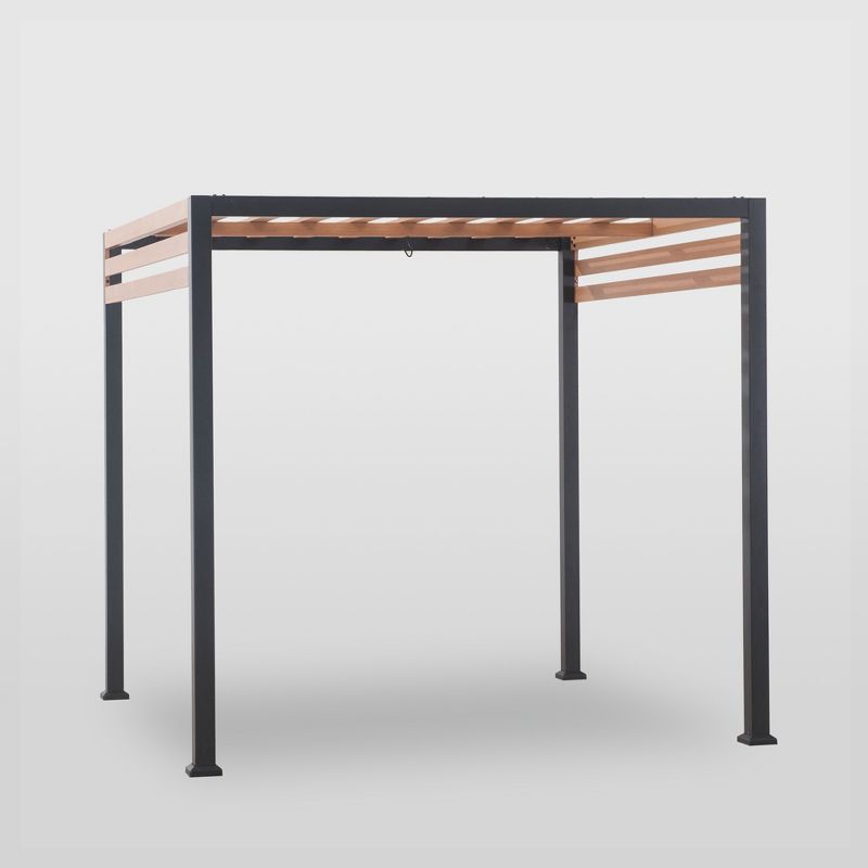 Lars 8'x8' Pergola with Solid Slats Black - Project 62™