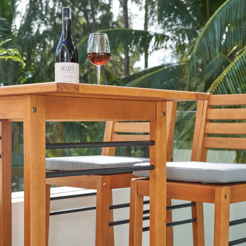 Gloucester Contemporary Wood Rectangle Patio Bar Table - Vifah