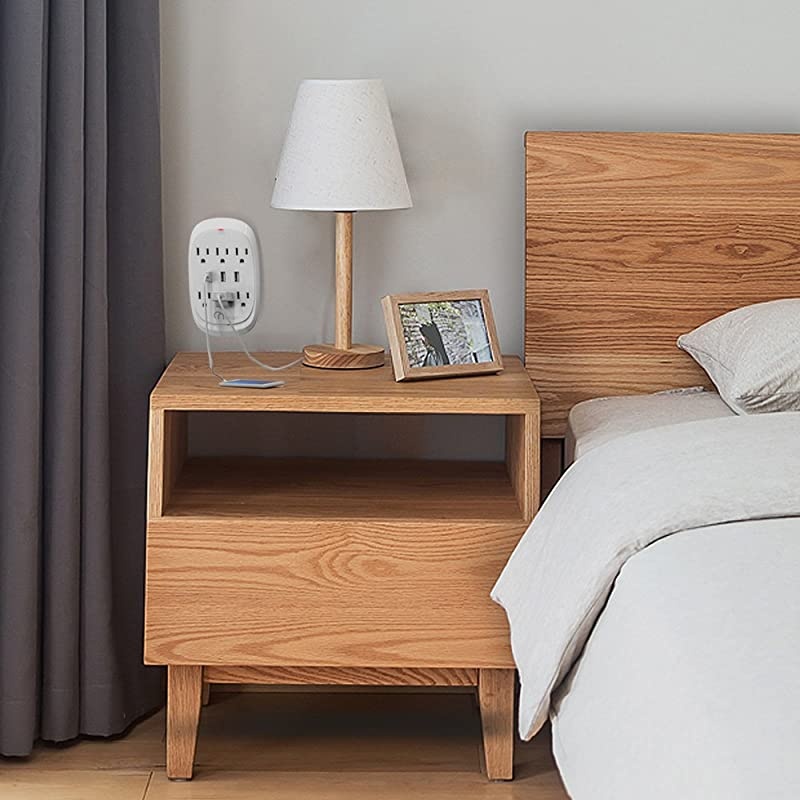 ON USB Wall Tap Surge Protector with 6 outlets 3 USB 34A Output Portable WallMount Socket 300J Surge Protection  Charging for Home Office Kitchen Travel White