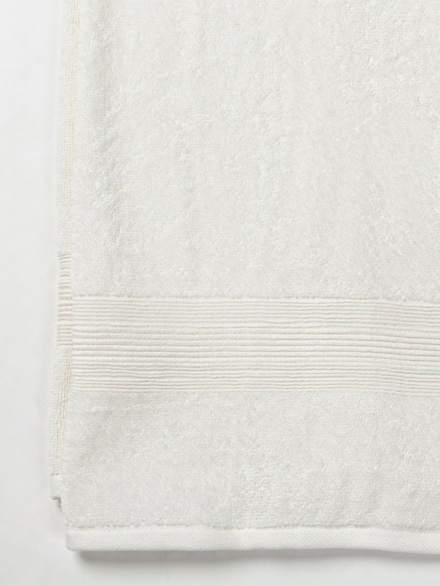 Fabindia Home Sancha White Cotton Bath Towel
