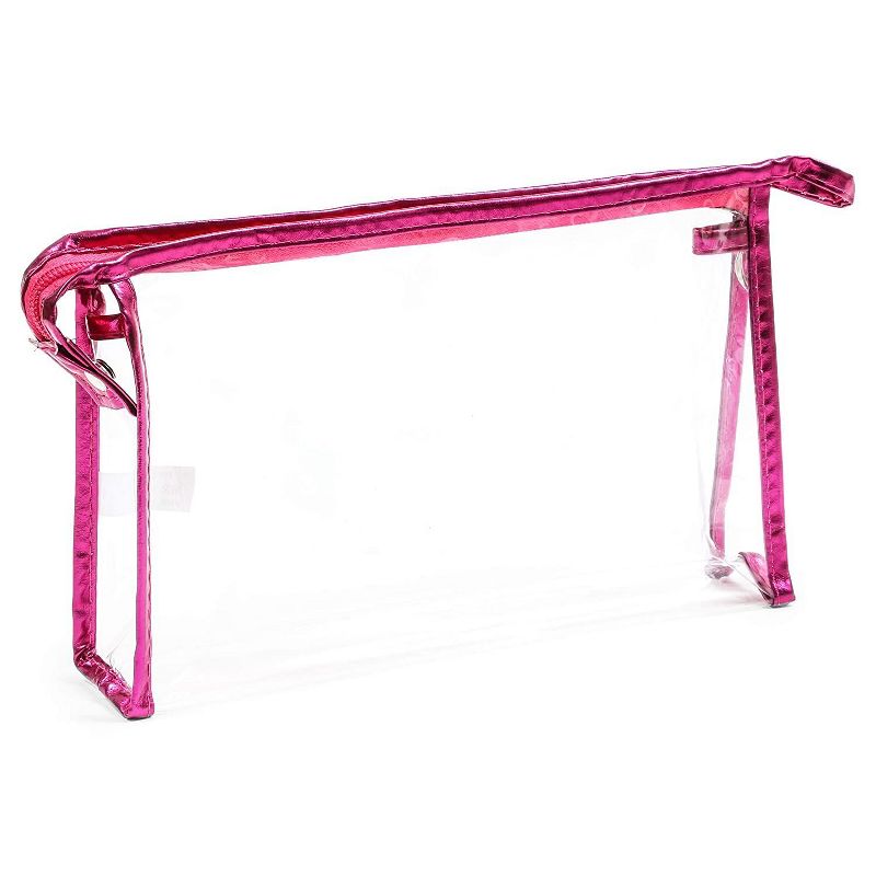 Glamlily 5 Pack Clear Plastic Waterproof Cosmetic Bags, Transparent Makeup Pouches. 9.5 x 6 In