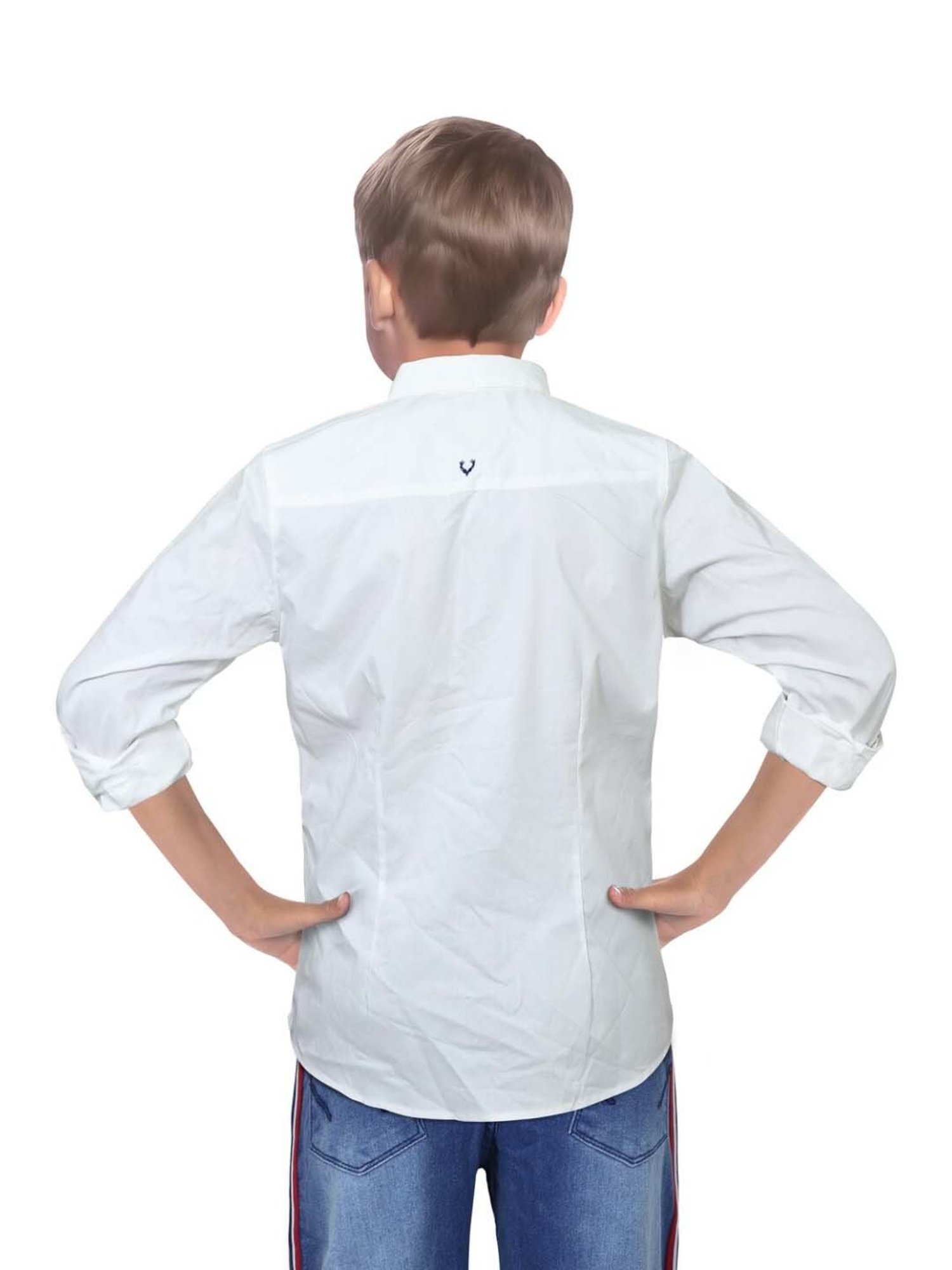 Allen Solly Junior White Striped Full Sleeves Shirt