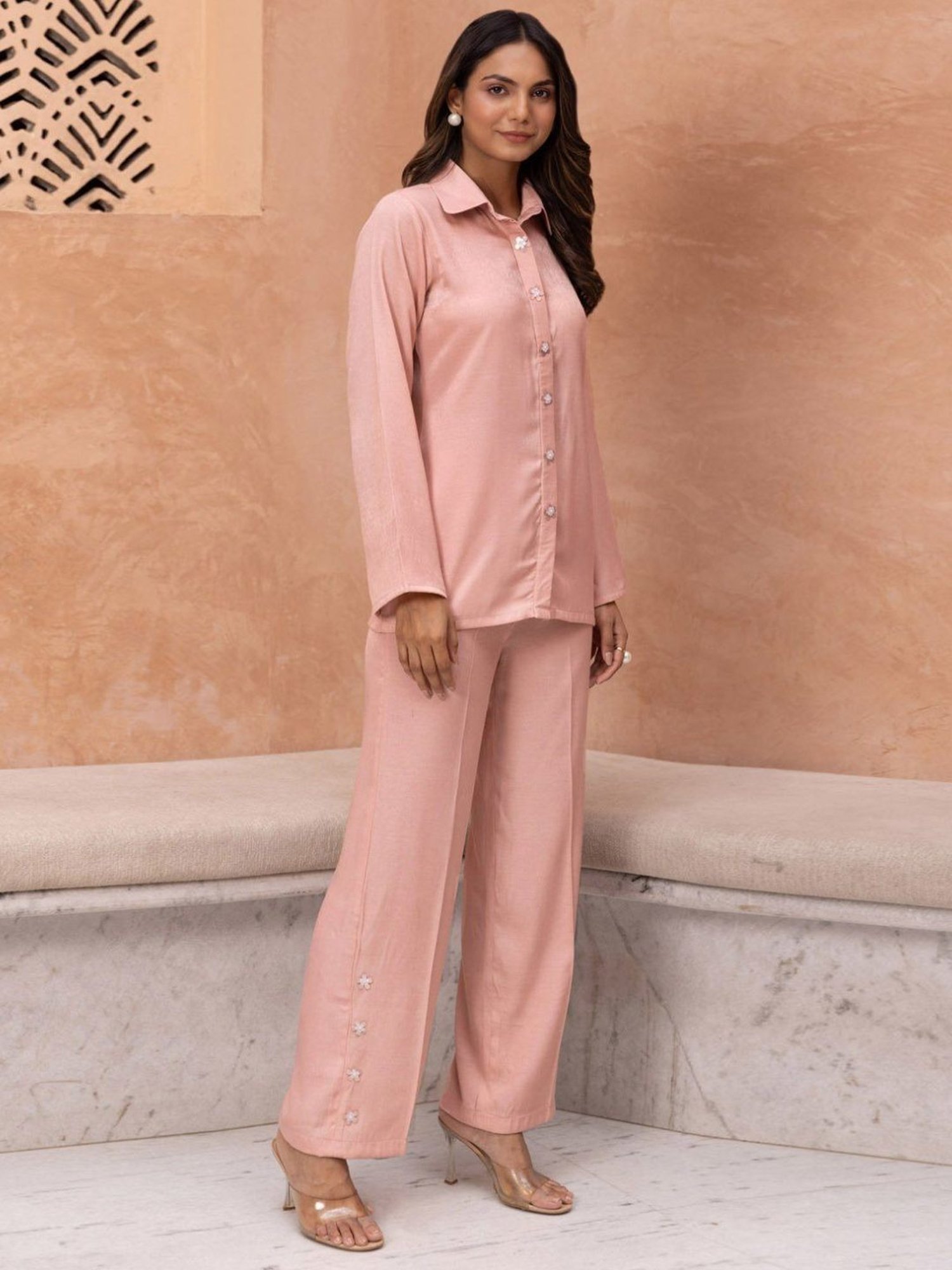 BInfinite Peach Salmon Embellished Coords-Set