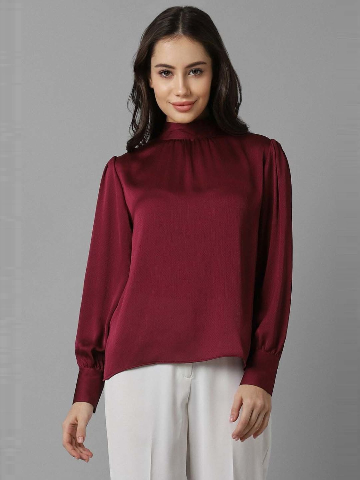 Allen Solly Maroon Regular Fit Top