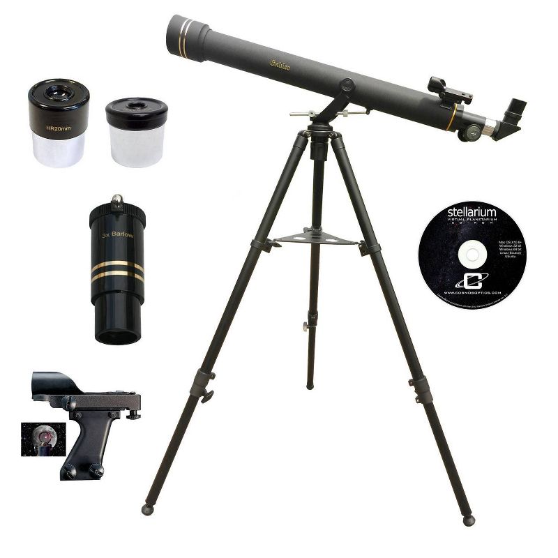Galileo 800mm x 72mm Astronomical and Terrestrial/Land Telescope Kit - Black