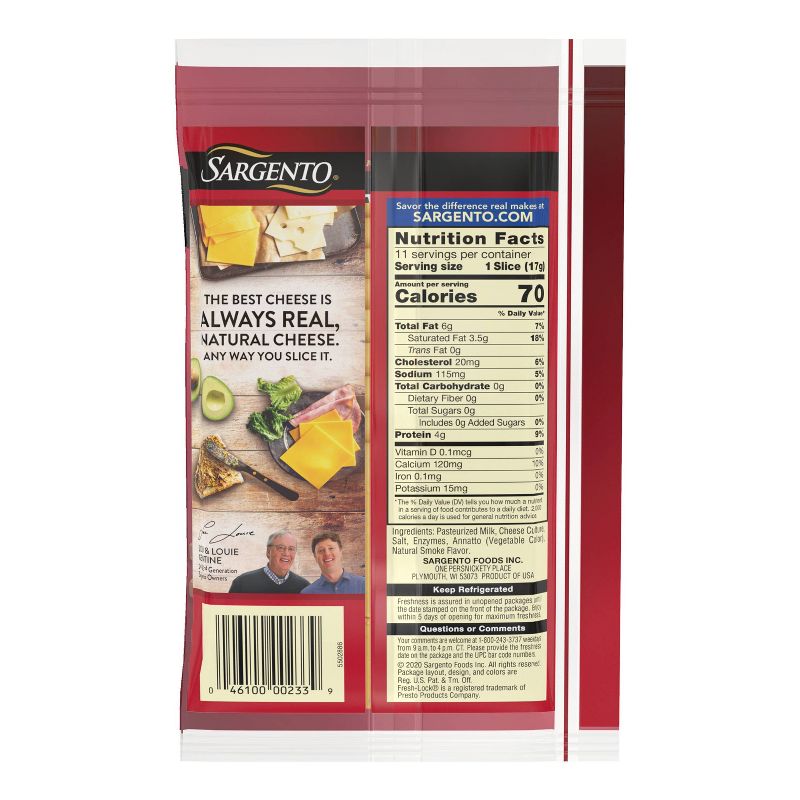 Sargento Natural Smokehouse Cheddar Sliced Cheese - 6.67oz/11 slices