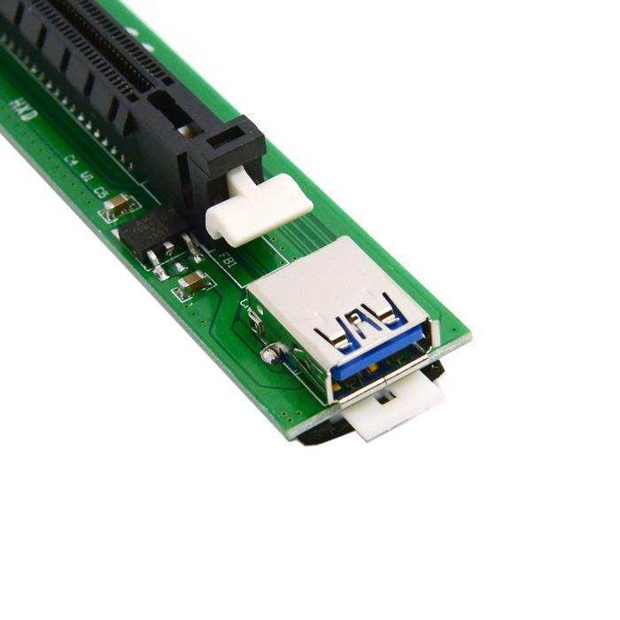 PCI-E 1x to 16x Mining Machine Enhanced Extender Riser Adapter with USB