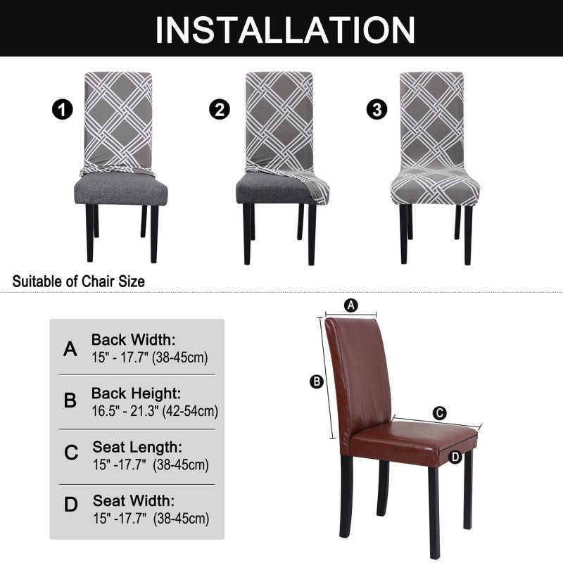 1 Pc Polyester Stretch Dining Chair Slipcovers Multicolored  - PiccoCasa