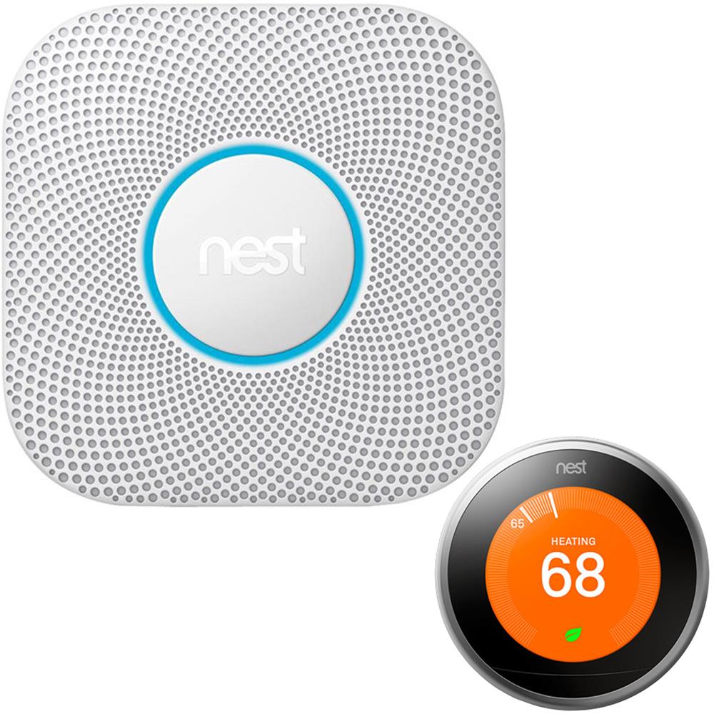 Nest Protect Wired Smoke/Carbon Monoxide Alarm (2nd Gen) + Nest Learning Thermostat