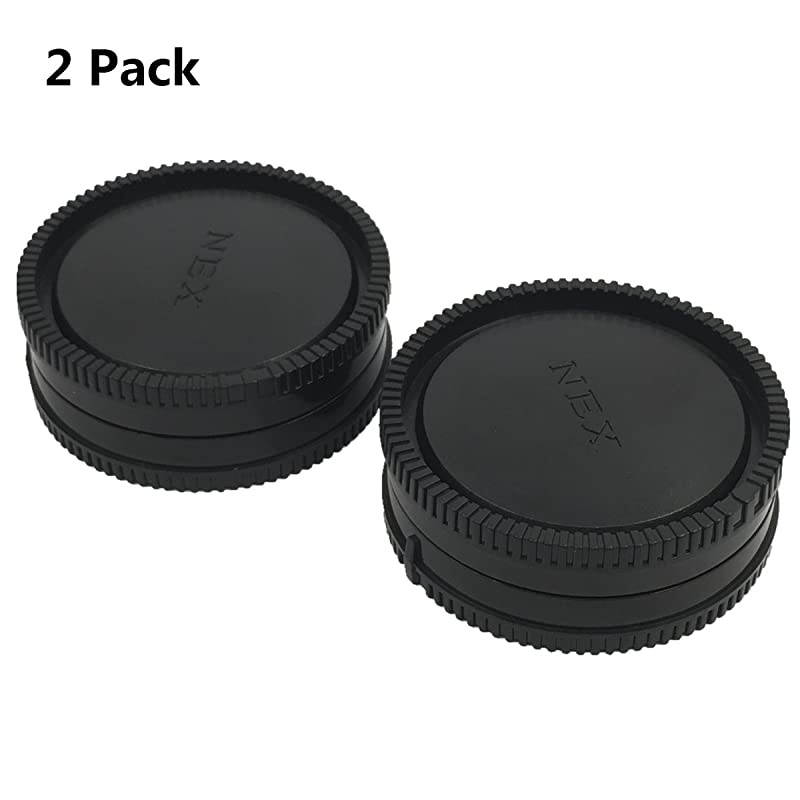 2 Pack Front Camera Body Cap and Rear Lens Cap Cover for Sony EMount NEX Mirrorless Sony Alpha A6500 A6300 a6000 a5100 a5000 a3000 A7R2 A7S2 A7S A7R A7 A7II NEX7 NEX6 5T 5R 5N 5C F3