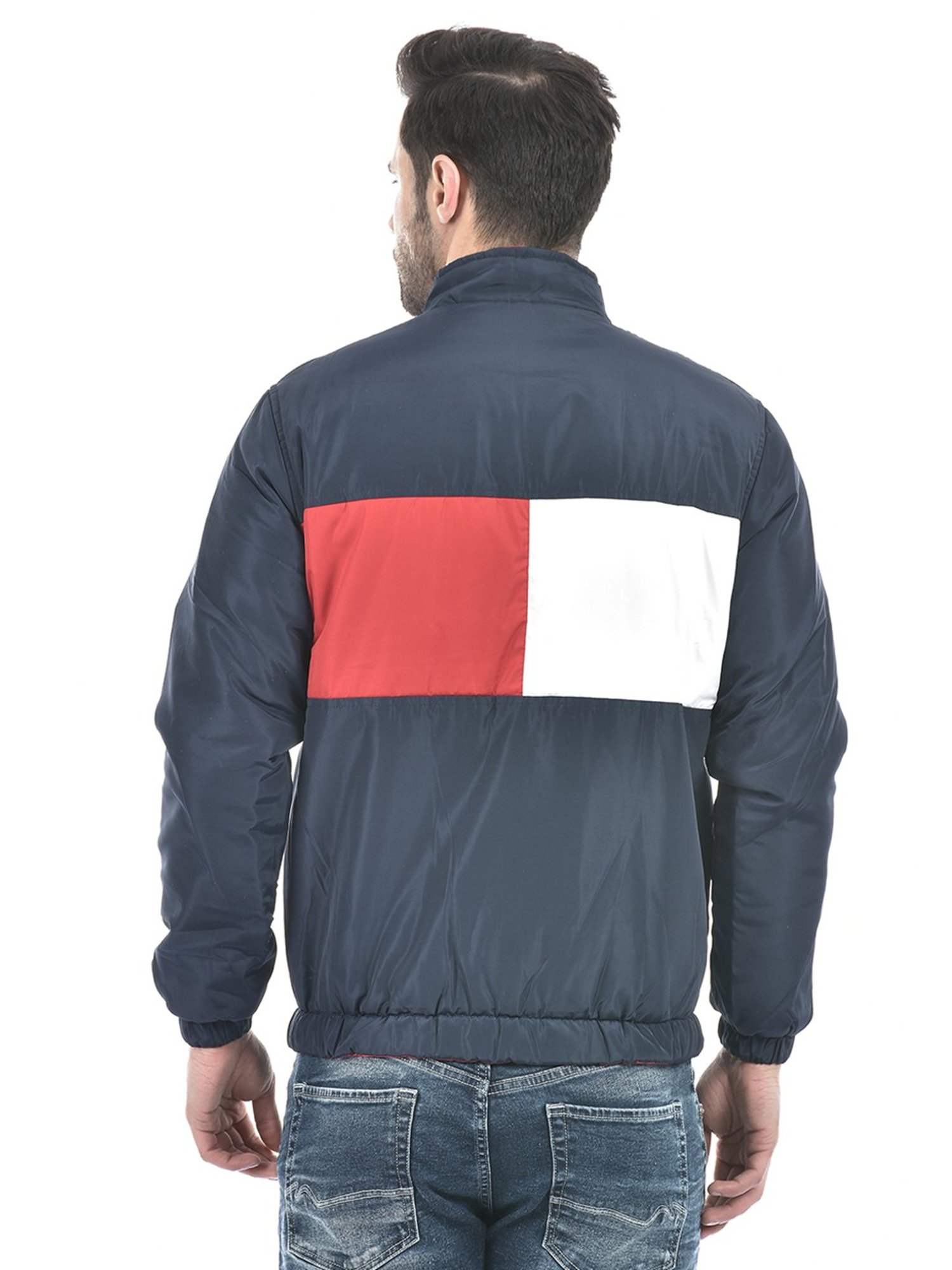 Lawman Pg3 Navy & Red Regular Fit Cotton Reversible Jacket