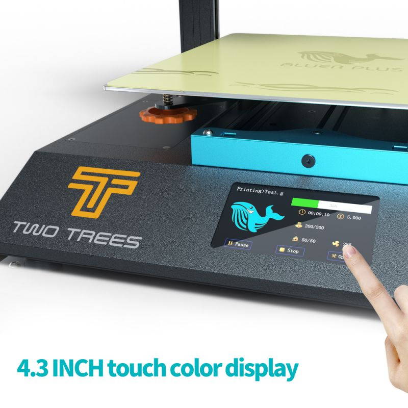 Twotrees Bluer Plus 3D Printer FDM Kit I3 Mega PEI Magnetic Build Plate Large Size Metal Frame BL Touch Screen printing BMG Extruder Free Test PLA Filament 11.81"(L)X11.81"(W)X15.75"(H) Printing Size