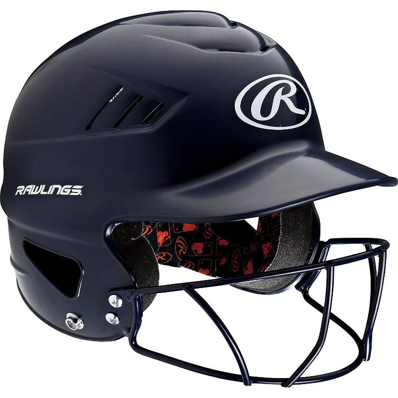 Rawlings Coolflo Baseball Helmet with Facemask - Navy (6 ½ - 7 ½)
