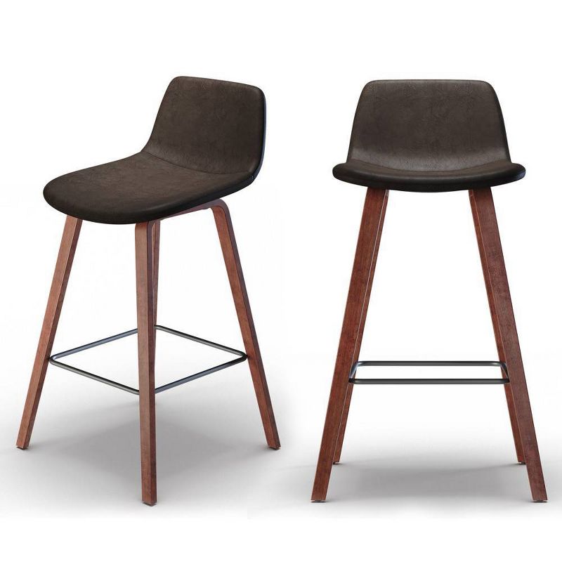 Set of 2 26" Maire Counter Height Barstools Distressed Brown - WyndenHall