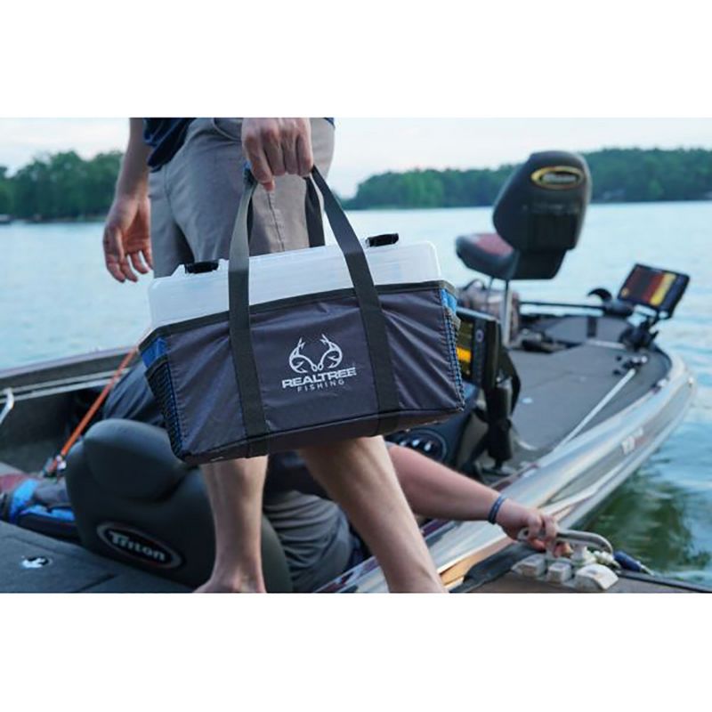 Insights Fishing Extra Large i8 Outdoor Recreation/Sport Fishing Bait Tray Convenient Tote Carry Bag, Realtree Blue