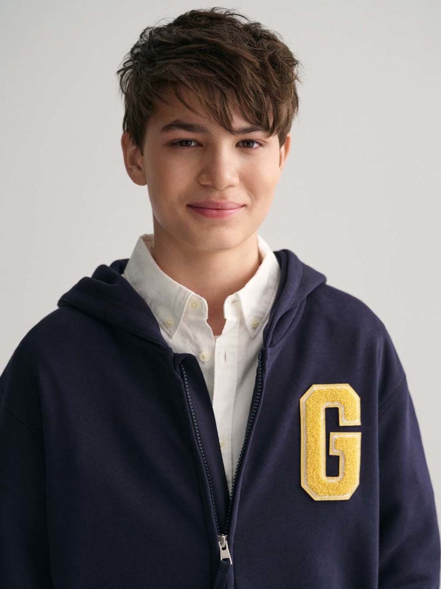 Gant Kids Navy Embroidered Full Sleeves Sweatshirt