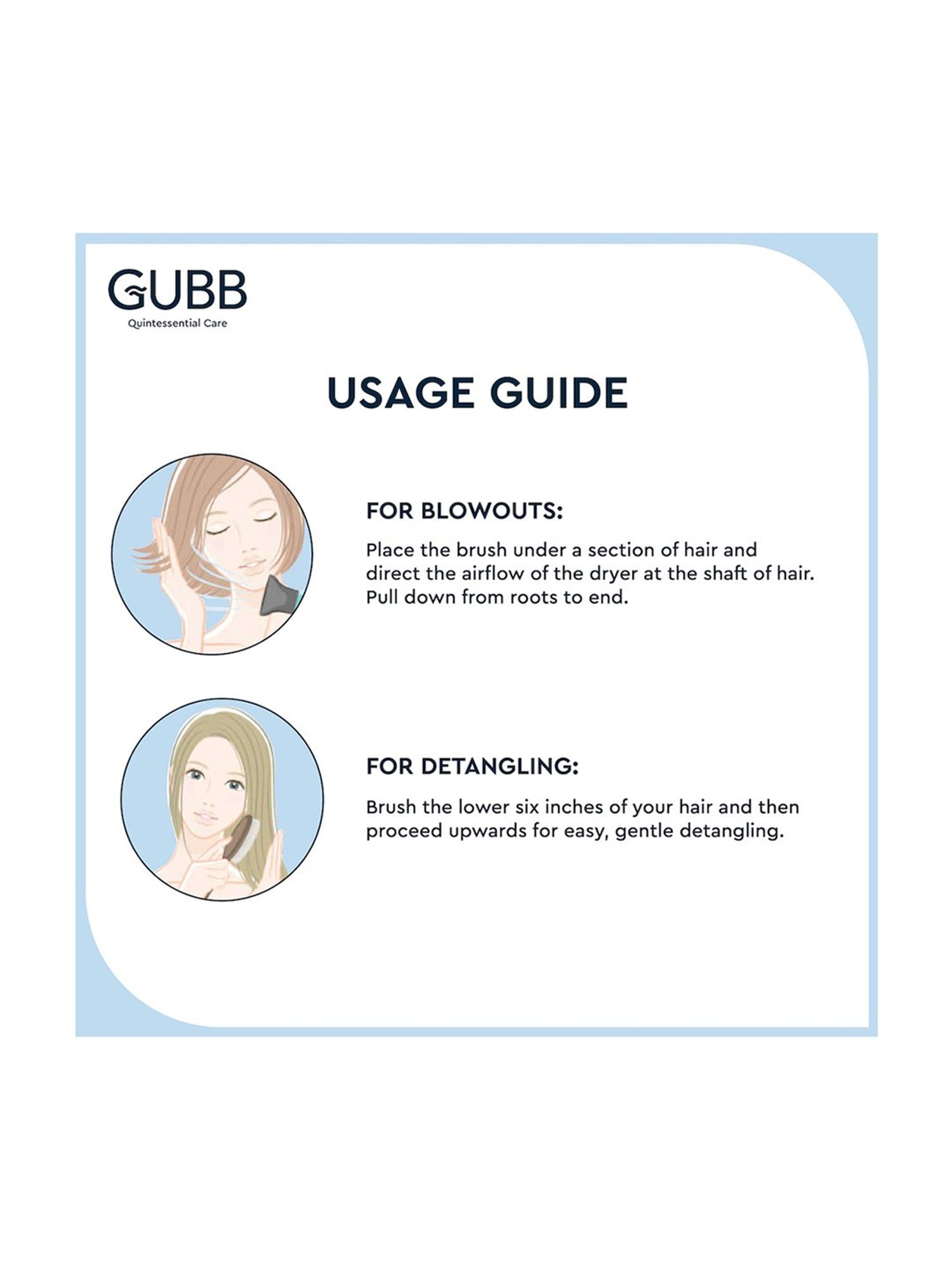GUBB Styling Brush for Hair Styling, Flat Hair Brush - Styler Range