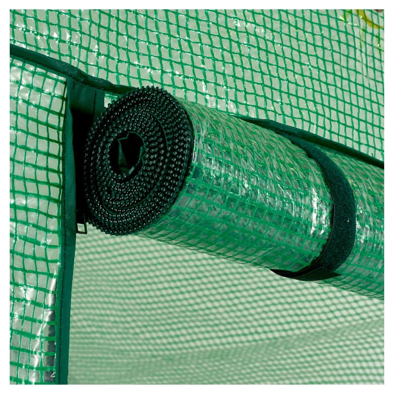 Large Heavy Duty Walk - In 2 Tier 8 Shelf Portable Lawn And Garden Greenhouse - Green - Ogrow