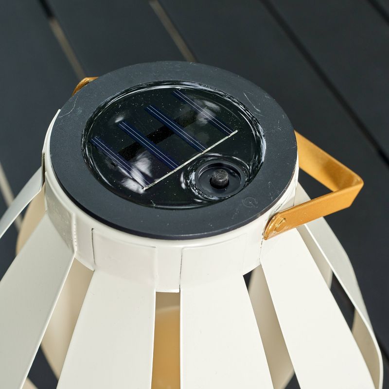 8" LED Solar Portable Outdoor Lantern with Flame - Techko Kobot