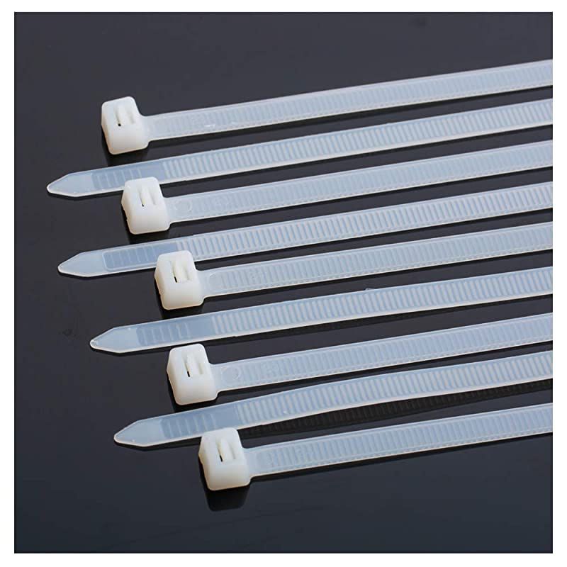 White Cable Zip Ties Premium Nylon Wire Management Ties 50 LB Tensile Strength 8 Inch White 1000 Pack