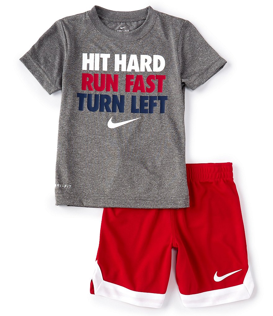 Champion Little Boys 2T-7 Short-Sleeve Script Logo Tee & Short Set