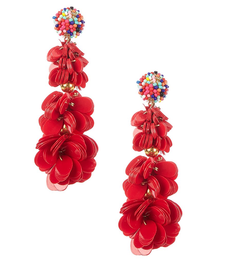 Natasha Accessories Beaded Sequin Earrings