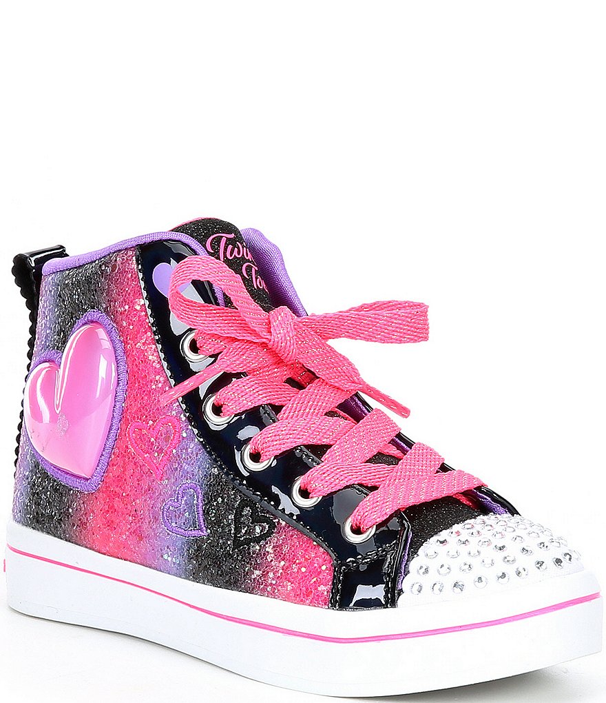 Skechers Girls' Twinkle Toes Twi-Lites 2.0-Heart Gem Sparkle Light Up Sneakers (Youth)