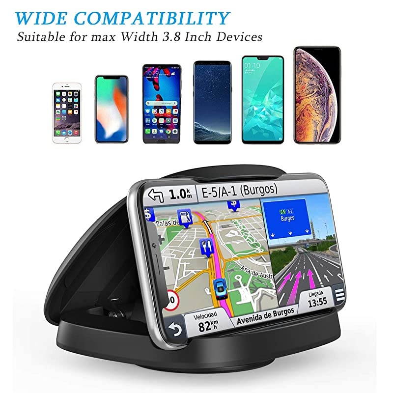 Cell Phone Holder for Car Vertical Horizontal Car Phone Mount with 360&deg; Rotate Detachable Magnetic Base Dashboard Cradle Compatible iPhone Samsung Galaxy Android Smartphones GPS Devices