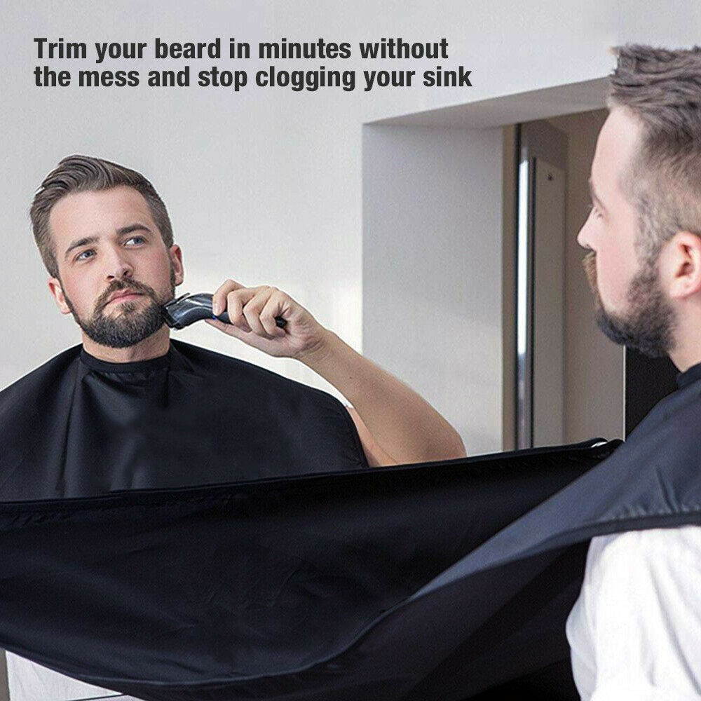 Men Facial Hair Trimming Catcher Beard Whiskers Bib Shaving Apron Cape Cloth USA