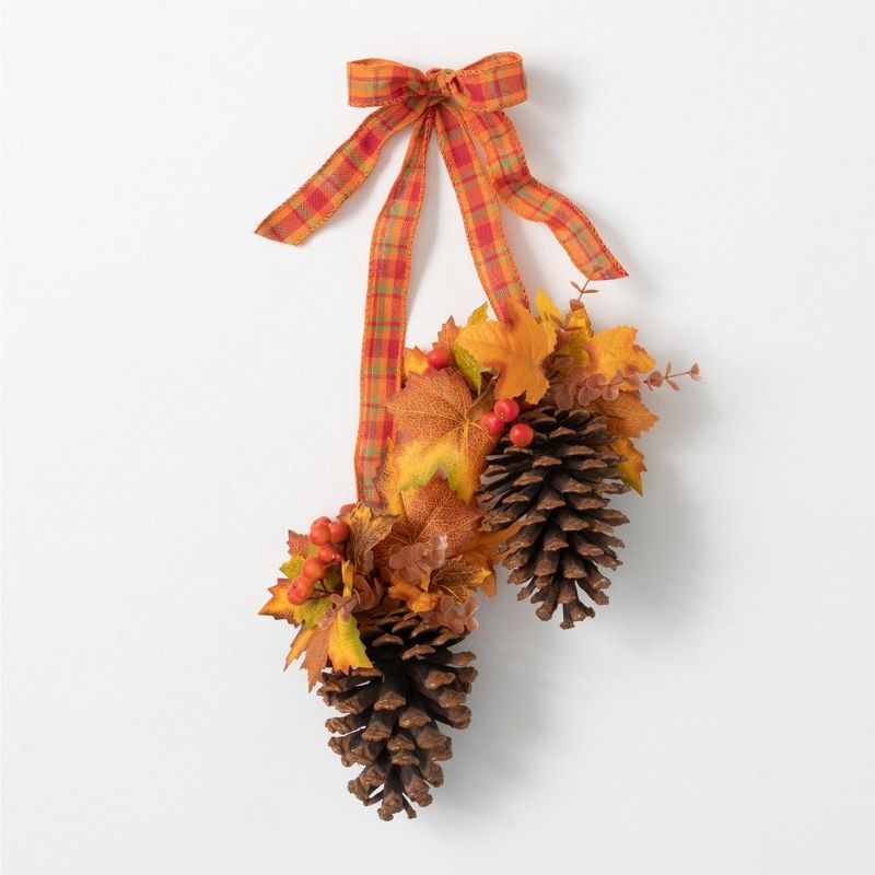 Sullivans Pinecone Cluster Wall Swag 22"H Orange