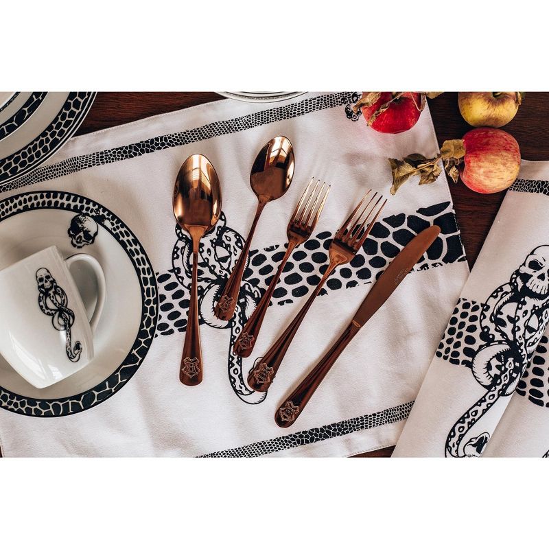 Robe Factory LLC Harry Potter Hogwarts Rose Gold Flatware Set | 5-Piece Harry Potter Cutlery Set