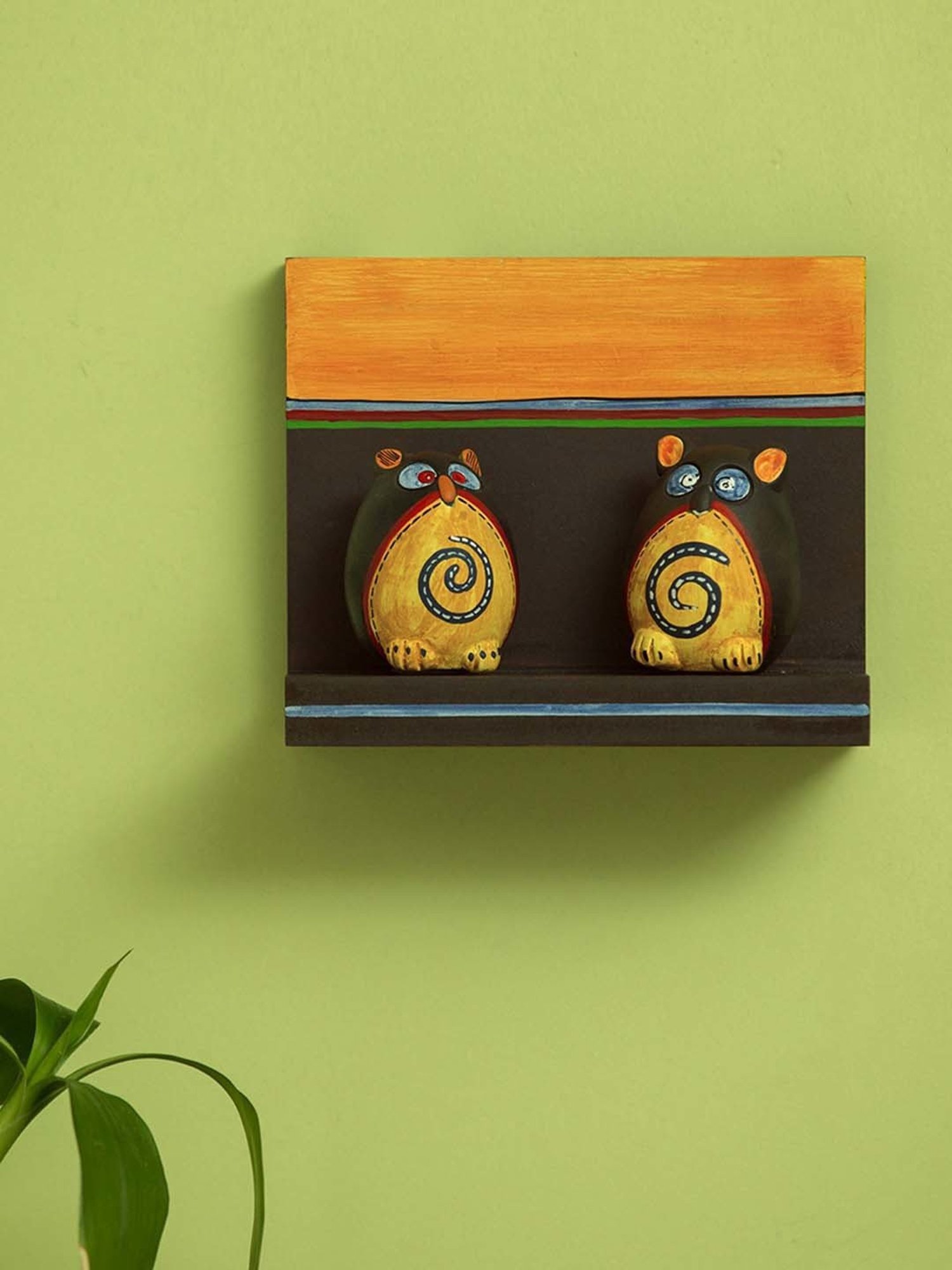 Art Street Black Mdf Jharokha Jali Square Hanging Ornaments Wall Art - Set of 4